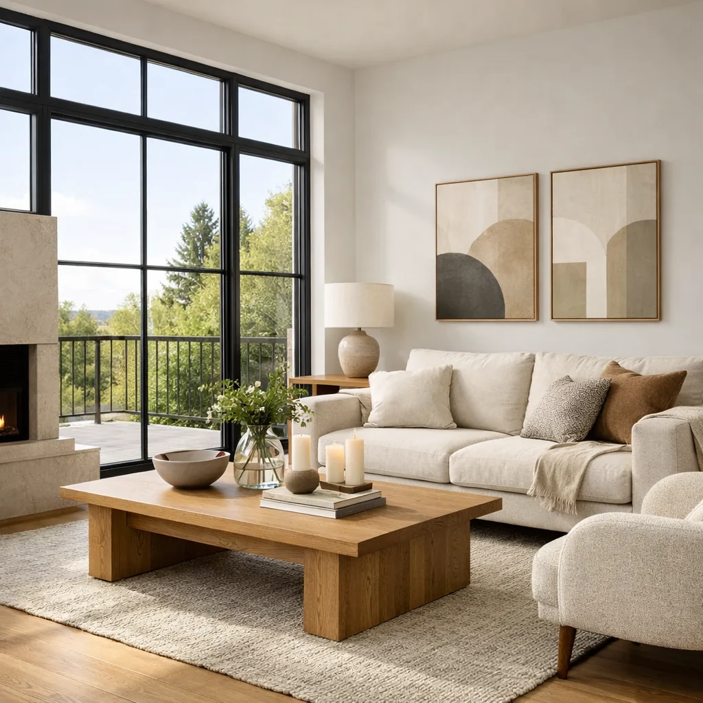A calm, welcoming home furnished with products available from UK retailers