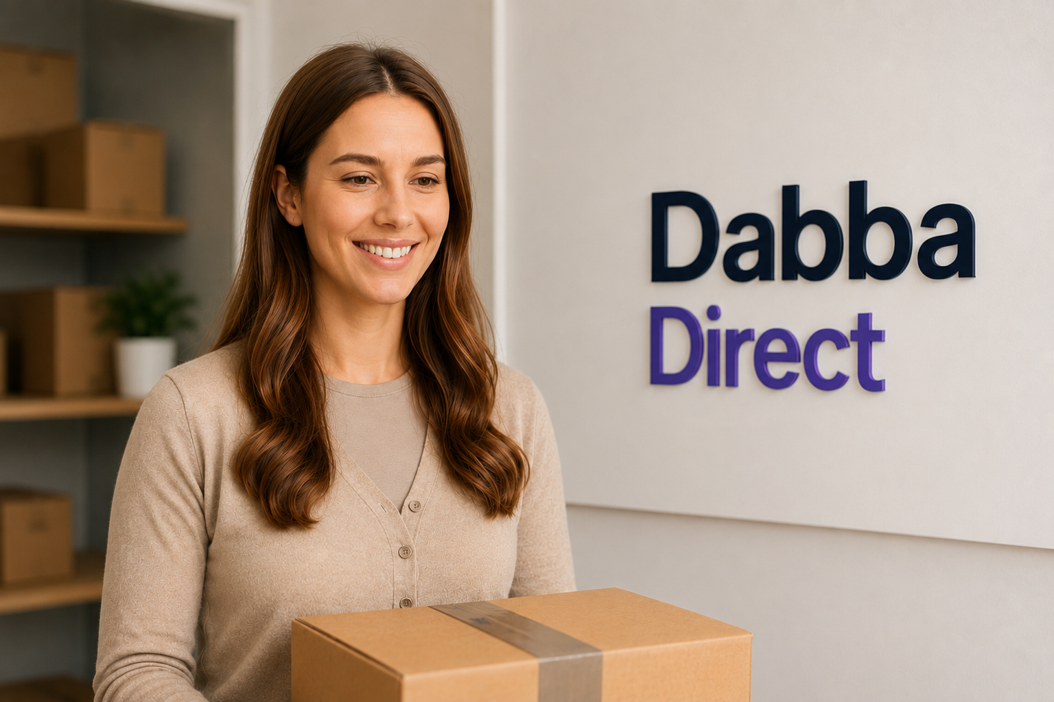 Customer collecting an order from Dabba Direct